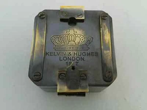 MASSIVER MESSING KELVIN & HUGHES 1917 BRUNTON KOMPASS ANTIK KOMPASS / VINTAGE KOMPASS - Bild 1 von 4