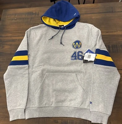 Sudadera con Capucha New Era Golden State Warriors Talla S Pequeña Nueva con Etiquetas $100 Parches Grises Foto 1 de 4