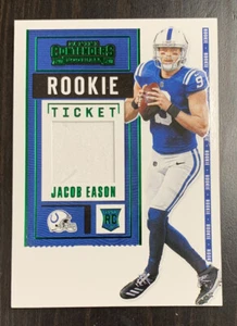 Jacob Eason 2020 Panini Contenders Rookie Ticket Green Foil Relic - Picture 1 of 2
