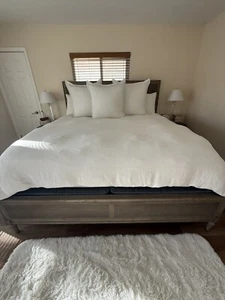 Restoration Hardware - Maison Cane Bed (King/Antiqued Grey Oak) - Picture 1 of 15