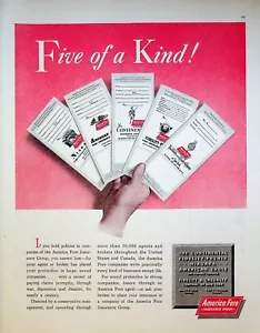 Anuncio impreso vintage America Fore Insurance Group 1947 Continental Fidelity Niagara - Imagen 1 de 1