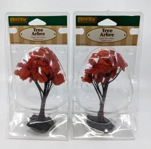 Lemax 6" Maple Tree 2004 Herbst Halloween Dorf Zubehör # 44146 2er Set - Bild 1 von 4