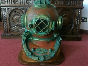 Diving Helmet 18" US Navy Mark V Deep Sea Diving Divers Helmet With Base - Picture 1 of 4