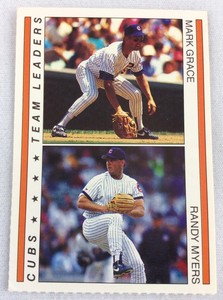 1994 Red Foley Baseball Card-Mark Grace & Randy Myers, Chicago Cubs