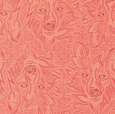 Fat Quarter Moda Land Of Enchantment Wolf Animal Guava Jelly 100% Cotton Fabric - Image 1 of 4
