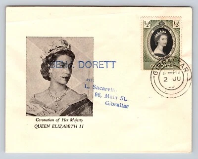 Gibraltar 1953 Primer Día Cubierta QEII Coronación de Su Majestad la Reina Isabel II Foto 1 de 2