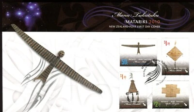 Nueva Zelanda Matariki Manu Tukutuku 2010 (juego de 4 estampillas) FDC Foto 1 de 2