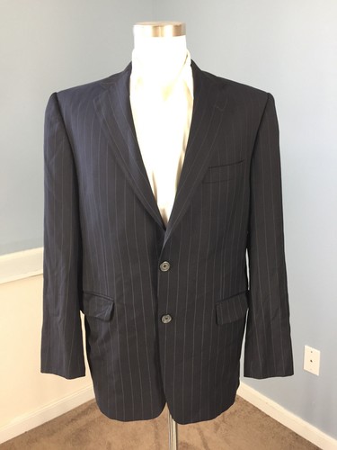 Giacca tuta cappotto sportivo Burberry London 42 R 100% lana blu navy gessato wow