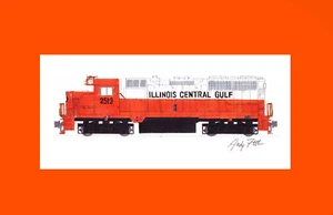 Illinois Central Gulf GP35 #2513 11"x17" Matted Print Andy Fletcher signed - Picture 1 of 1
