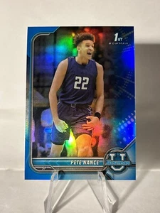 PETE NANCE 2021-22 Bowman University Basketball Blue Refractor #d/199 Rookie - Picture 1 of 2