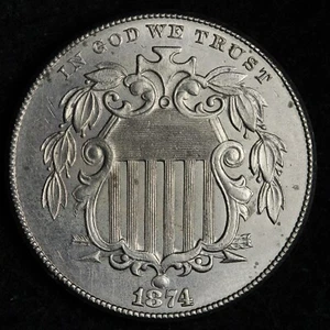 1874 Shield Nickel BU *UNCIRCULATED* MS E202 GKNCM - Picture 1 of 2