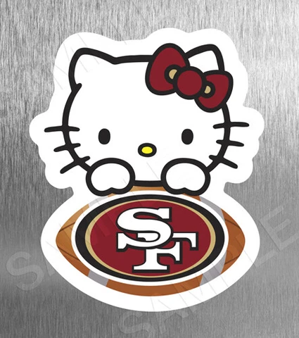 Magnet Die Cut San Francisco 49ers NFL Football Fridge Refrigerator Hello Kitty Cover