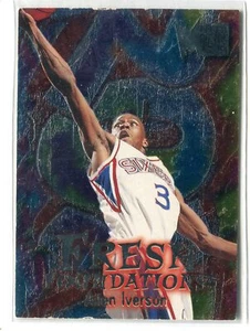 Allen Iverson Fresh Foundations 1996-97 de metal RC #236 HOF 76ERS (desgaste de borde) - Imagen 1 de 1