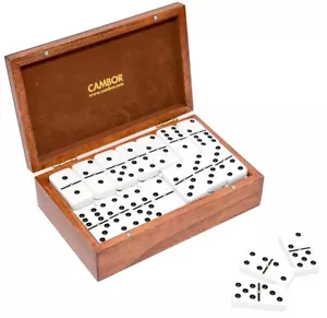 Deluxe Jumbo Größe Doppel Neun Dominosteine Set in eleganter Holzkiste magnetisch Glück - Bild 1 von 2