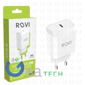 ROVI CARICABATTERIE DA RETE ST610 20W USB-C FAST CHARGER POWER DELIVERY | BIANCO - Bild 1 von 2