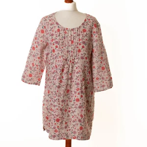 Vestido túnica SORGENFRI Sylt flores multicolor 100% lino talla XL 12575 - Imagen 1 de 6