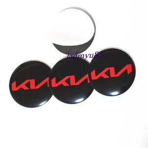 SET 56MM Red KN Wheel Center Cap Sticker 2.2'' For SORENTO K2 K3 K4 K5 K7 Rio - Picture 1 of 3