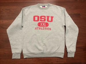 FELPA VINTAGE OHIO STATE UNIVERSITY ATLETICA UOMO MEDIA GRIGIA ROSSA CAMPIONE - Foto 1 di 5
