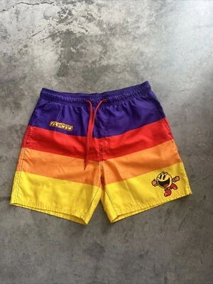 Bañador PAC-MAN para hombre talla grande arco iris forrado a rayas BANDAI Foto 1 de 4