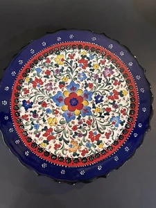 Beautiful turkish hand made signed multicolor plate 10 in for decor - Picture 1 of 8