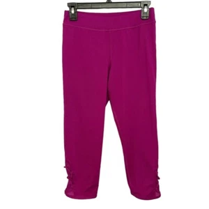 CHAMPION Girl's Cropped Athletic Pants Size XL (14-16) Fuchsia Stretch Yoga Gym - Picture 1 of 13