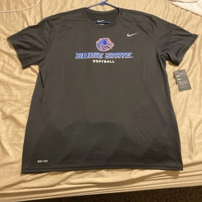 Camisa de softbol Nike Boise State Broncos Dri Fit tamanho 2XL preta ajuste atlético nova com etiquetas - Imagem 1 de 4