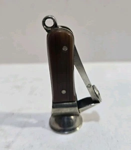 Antiguo Mini Cigarro Donatus Alemán "V" Cortador FOB, Tono Plata 5943/6 - Imagen 1 de 6