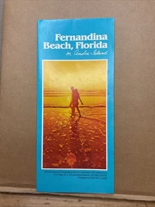Vintage Fernandina Beach , Florida On Amelia Island Sunset Map Brochure B14 - Picture 1 of 10