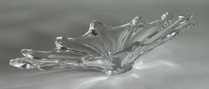 Art Vannes Frankreich Kristall Freiform Herzstück Schale 25,5" Mid Century Modern - Bild 1 von 11