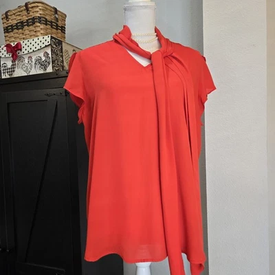  Блузка без рукавов галстук-бабочка красный 7th Avenue размер L. 59 - Изображение 1 из 4