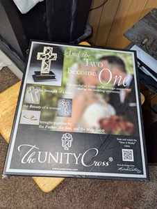The Unity Cross Pearlescent Wedding Centerpiece Christian Aged Black Umber/Ivory - Picture 1 of 8