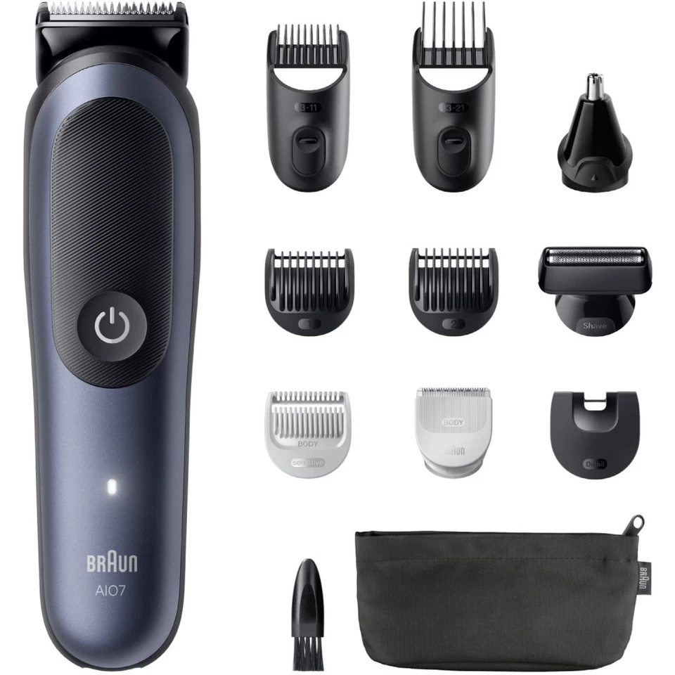 BRAUN KÖRPERPFLEGE Braun Series 7 AIO7540 All-In-One Haar-/​Bartschneider blau Trimmer-Aufsatz NEU