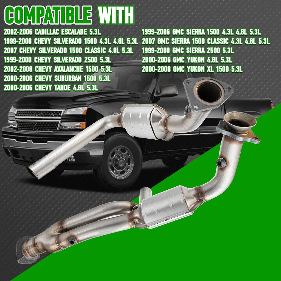 高流量前催化转换器套件直接配合雪佛兰Silverado GMC Sierra... — 第 1/4 张图片