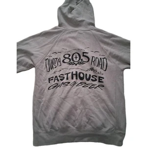 FastHouse Hoodie Mens Medium Beige Fleece Pullover Hooded Sweater - Picture 1 of 12