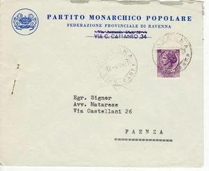 2766 RAVENNA PARTITO MONARCHICO POPOLARE X FAENZA - POLITICA - Picture 1 of 1