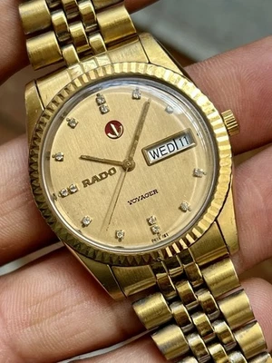 RARO Reloj Rado Voyager President Automático Oro Día Fecha Suizo De Colección Hombres Foto 1 de 4