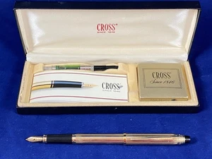 CROSS 10K GOLD-FILLED ROLLED CENTURY II FOUNTAIN PEN w18K 750 GOLD NIB #4509-M - Picture 1 of 12