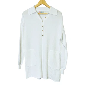 Free People Linen Cotton Sweater New Womens Size XS White Coastal Sustainable - Picture 1 of 12