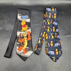 Lot of 2 Winnie the Pooh Disney Exquisite Apparel Ties Disney - Picture 1 of 13