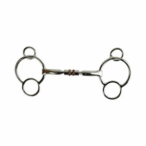 Broca giratoria de anillo suelto universal AK para montar a caballo doble Cooper Roller Snaffle Bit - Imagen 1 de 3