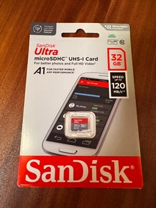 SanDisk Ultra 32GB MicroSD HC UHS-I Card - 120MB/s - Picture 1 of 2