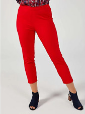 Isaac Mizrahi Live 24/7 Stretch Slim Ankle Pull On Trousers Regular Red Size 12