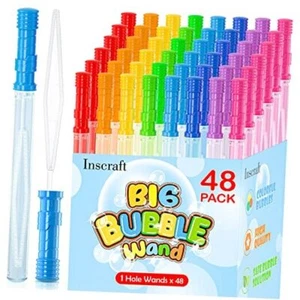 48 Pack 14’’ Big Bubble Wands, 8 Colors Bulk for Summer Toy, Outdoor/Indoor - Picture 1 of 8