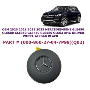 2020-2023 Mercedes-Benz GLE GLS driver wheel airbag BLACK 000-860-27-04-7P98 Q02 - Picture 1 of 8