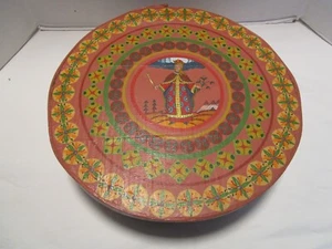 Vintage Wooden Folk Art Painted Geometric all over Stenciled Pantry Box 15'' W. - Picture 1 of 14