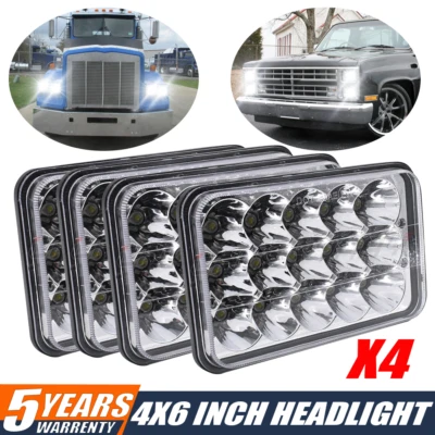 Faros LED 4x6"" haz alto/bajo con DRL para Peterbilt 379 Kenworth T800 T600 4 un. Foto 1 de 4