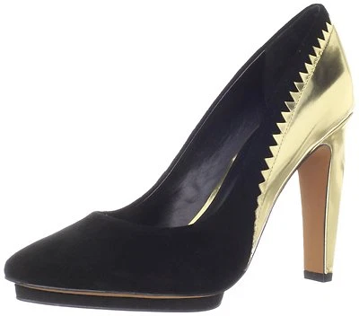 Luxury Rebel Women's Veronica Leather Pumps Black/Gold Size EU 37 - Image 1 of 4