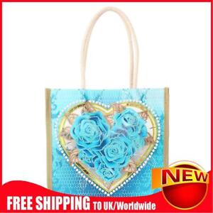 Rose Heart Diamond Painting Handbag DIY Linen Shopping Tote Bag (AA1034)