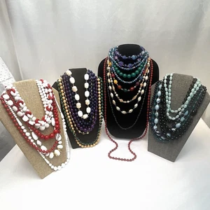 Vintage Women's Assorted Beaded Necklaces All Wearable Mix Lot 27 Pieces - Picture 1 of 22