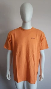 Stihl Mens Logo Orange Pigment Dye Short Sleeve T Shirt Size L New 04213012556 - Picture 1 of 9
